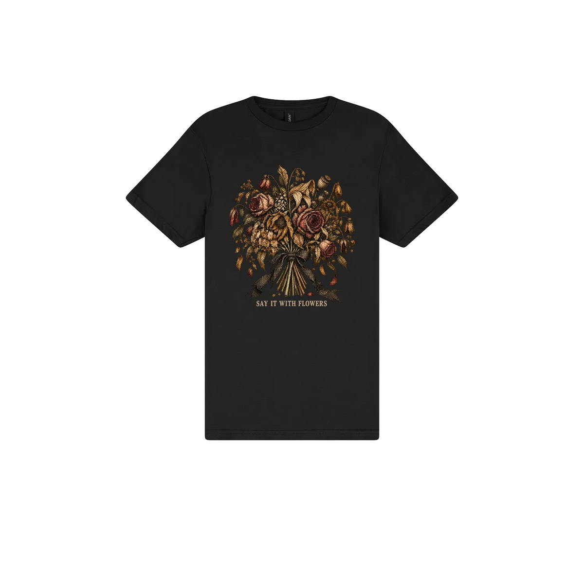 Black front flat lay