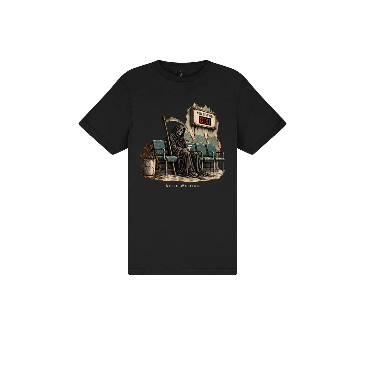 Black front flat lay